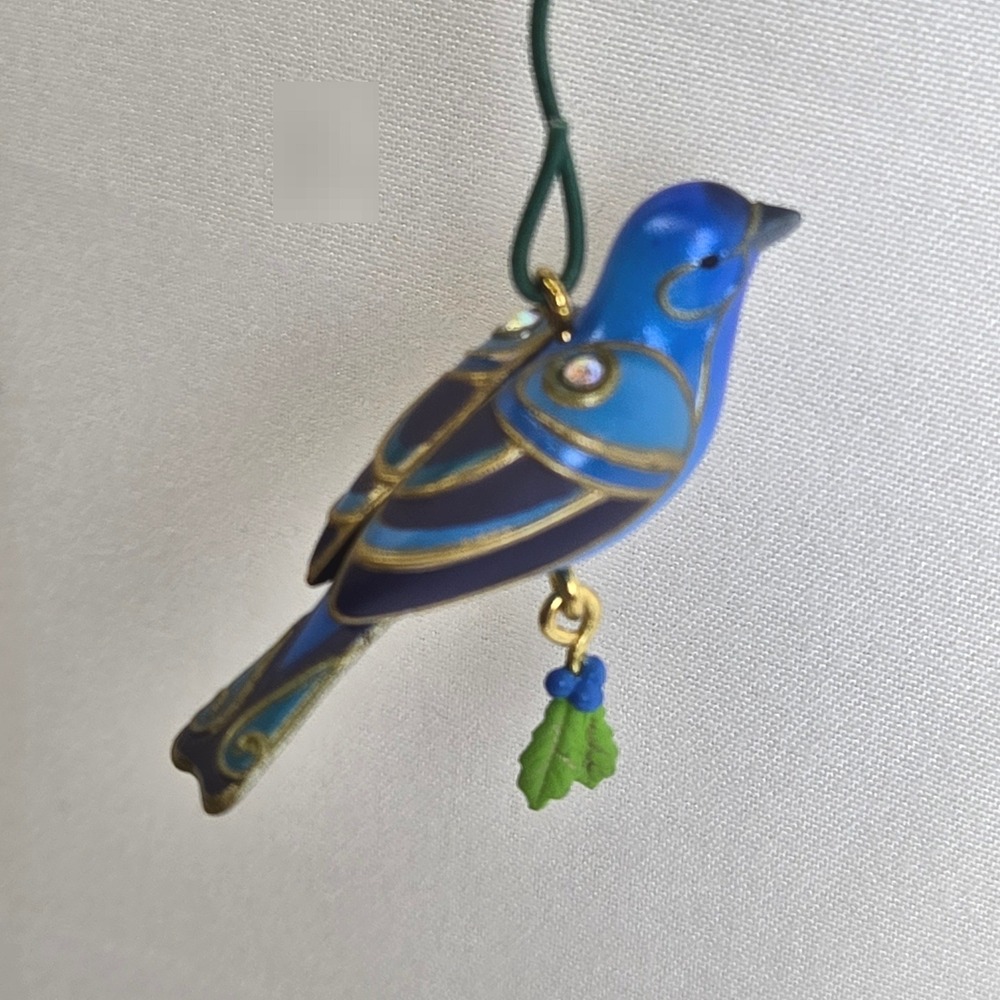 Hallmark Keepsake Blue Bunting Mini Ornament Beauty of Birds Series 2015 - Picture 2 of 8